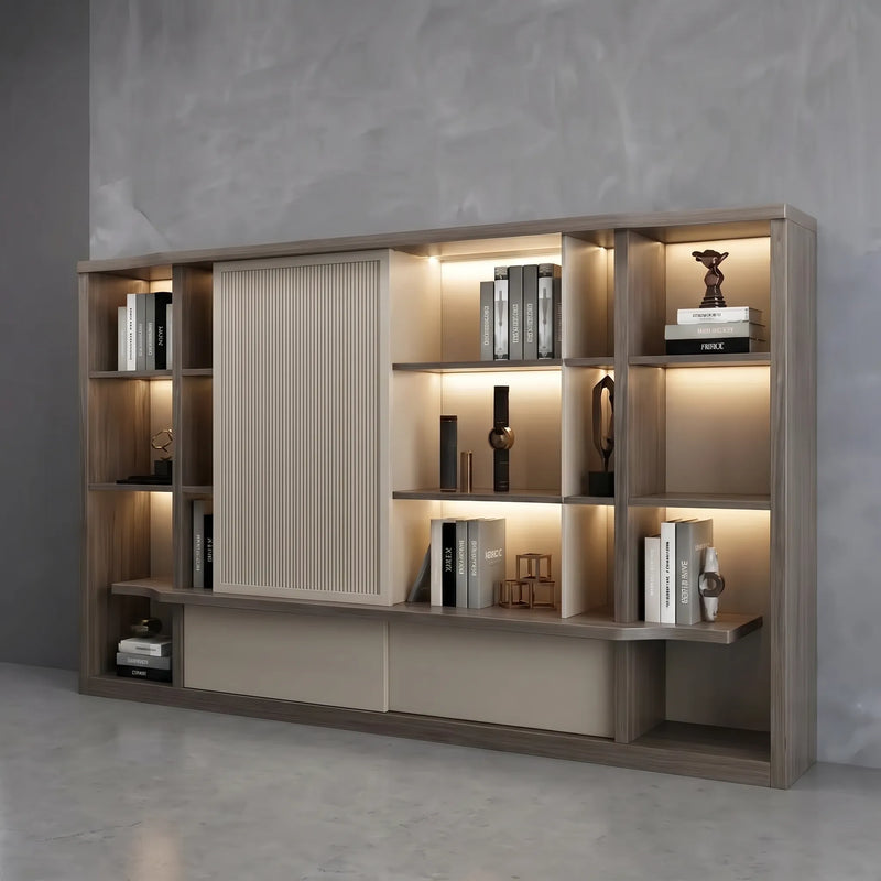 Alvric · Office Shelves w/ Integrated Lighting & Storage