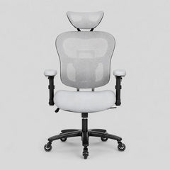 Dunmore big and tall mesh office chair in gray, front view