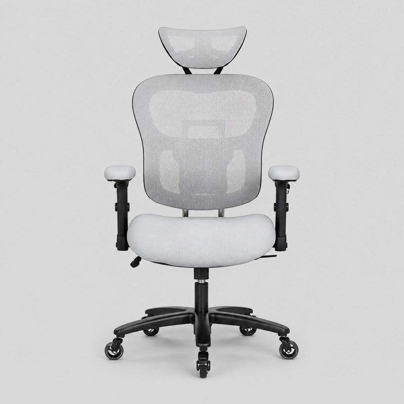 Dunmore big and tall mesh office chair in gray, front view