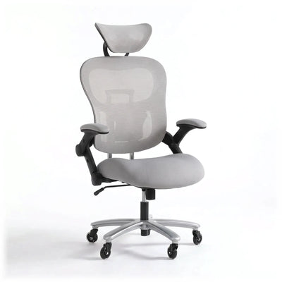 Dunmore big and tall mesh office chair in gray, front view