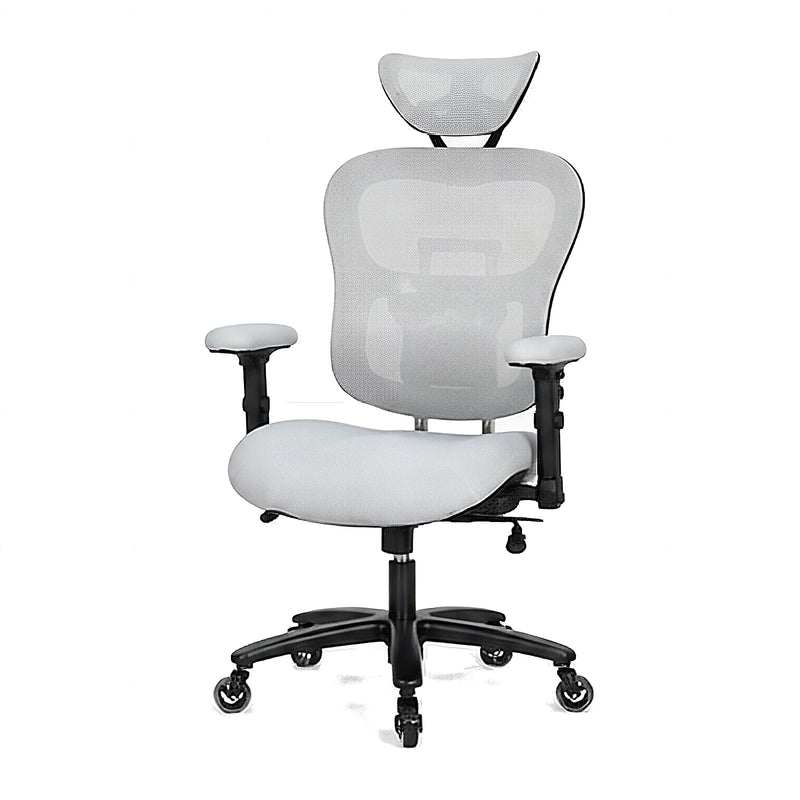 Dunmore big and tall mesh office chair in gray, front angled view