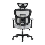 Dunmore big and tall mesh office chair in gray, back view