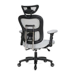Dunmore big and tall mesh office chair in gray, back angled view