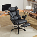 Dunstan high-back office chair with footrest in black, photo 1