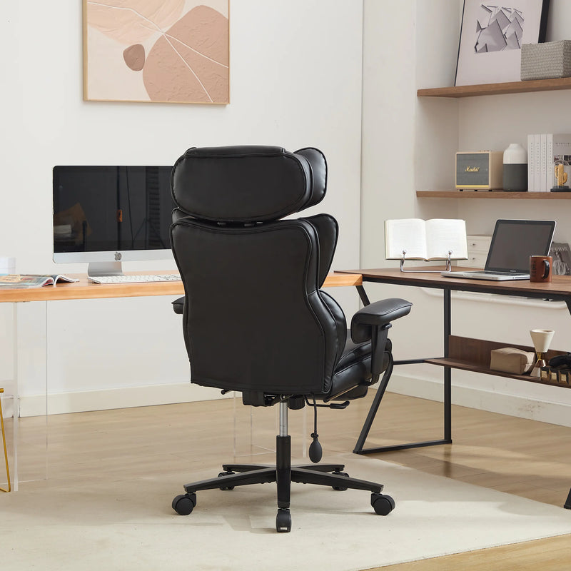 Dunstan high-back office chair with footrest in black, photo 4