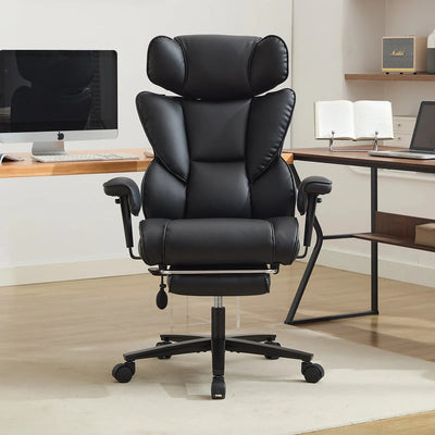 Dunstan high-back office chair with footrest in black, photo 5