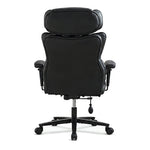Dunstan high-back office chair with footrest in black, back view
