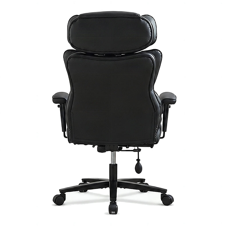 Dunstan high-back office chair with footrest in black, back view