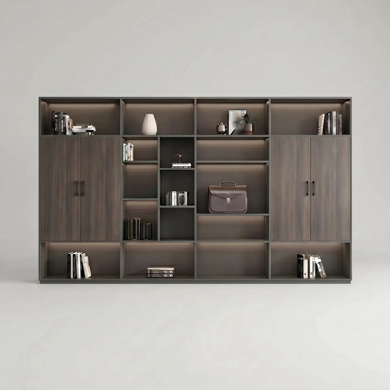 August · Office Shelves w/ Integrated Lighting & Storage