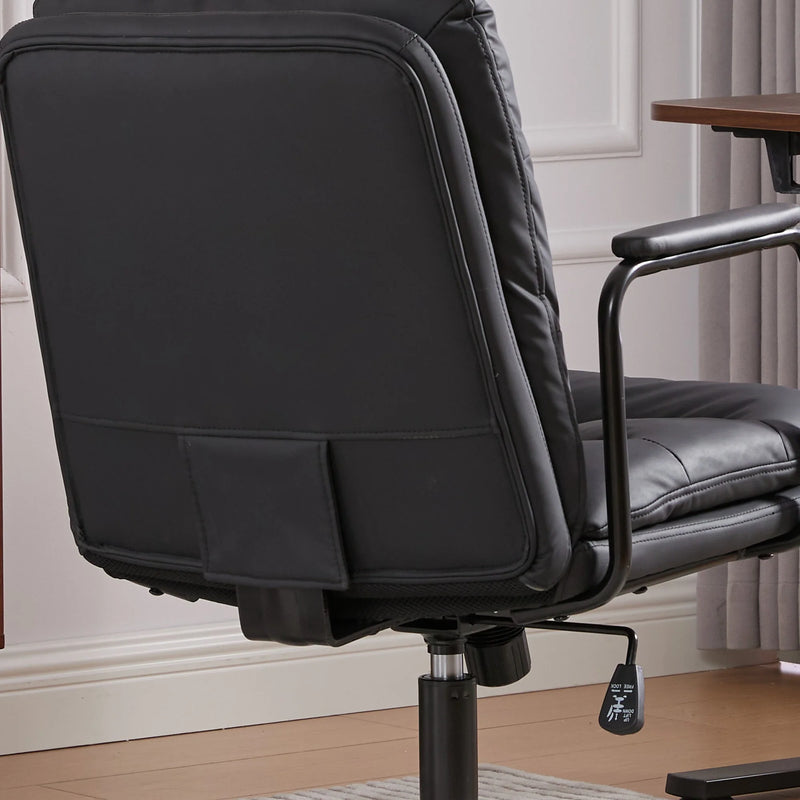 Nevin mid-back PU leather task chair in black, photo 9