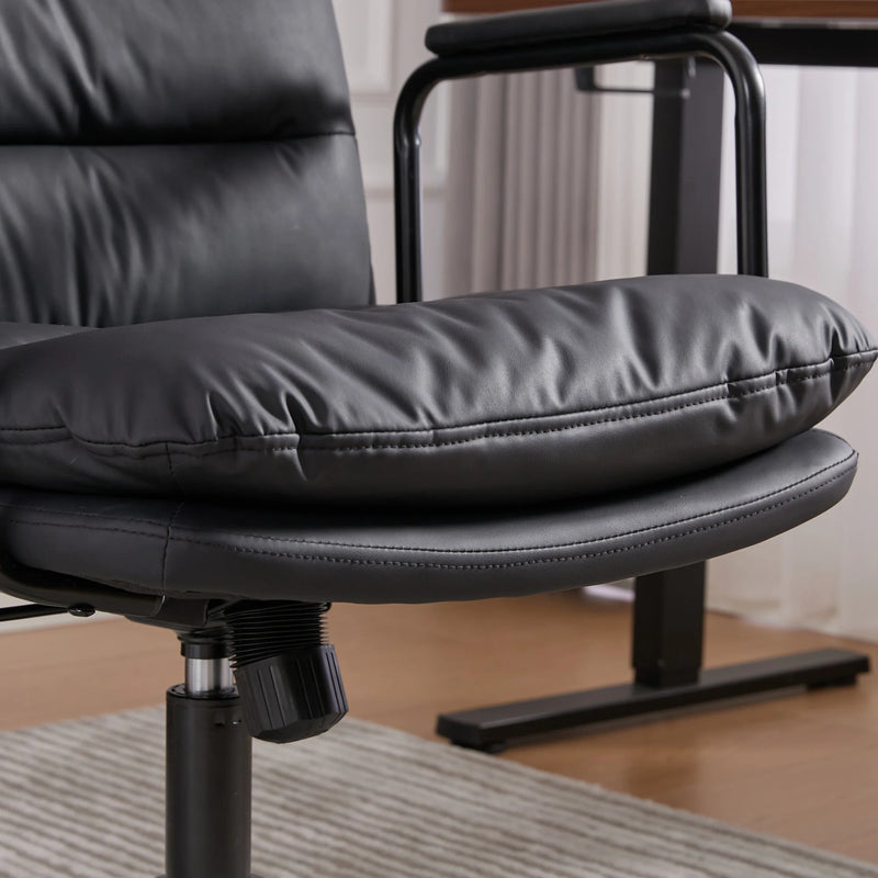 Nevin mid-back PU leather task chair in black, photo 10
