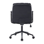 Nevin mid-back PU leather task chair in black, back view