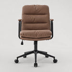 Nevern mid-back PU leather task chair in brown, front view