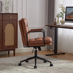 Nevern mid-back PU leather task chair in brown, photo 2