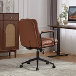 Nevern mid-back PU leather task chair in brown, photo 3