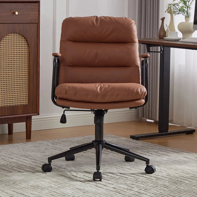 Nevern mid-back PU leather task chair in brown, photo 8