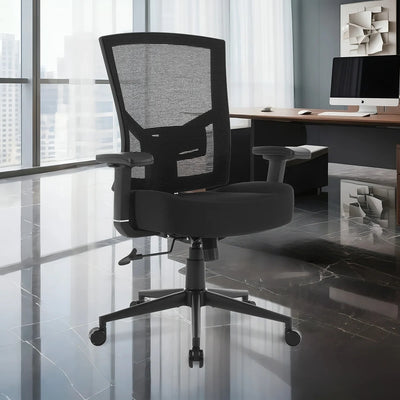 Thorley big and tall mesh office chair in black, photo 1