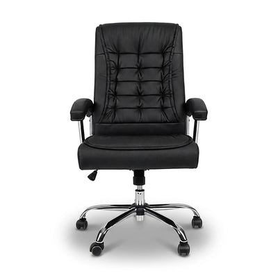 Ellery high-back executive office chair in black, front view