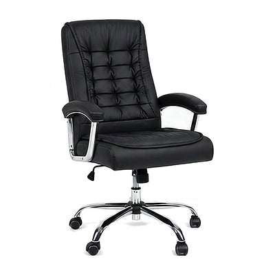 Ellery high-back executive office chair in black, front angled view
