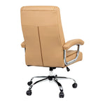 Ellwood high-back executive office chair in camel, back angled view