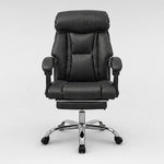 Wendell high-back executive office chair with footrest in black, front view