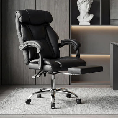 Wendell high-back executive office chair with footrest in black, photo 1