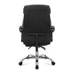 Wendell high-back executive office chair with footrest in black, back view
