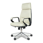 Ormley high-back executive office chair in white, front angled view