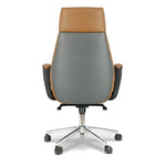 Ormsby high-back executive office chair in brown, back view