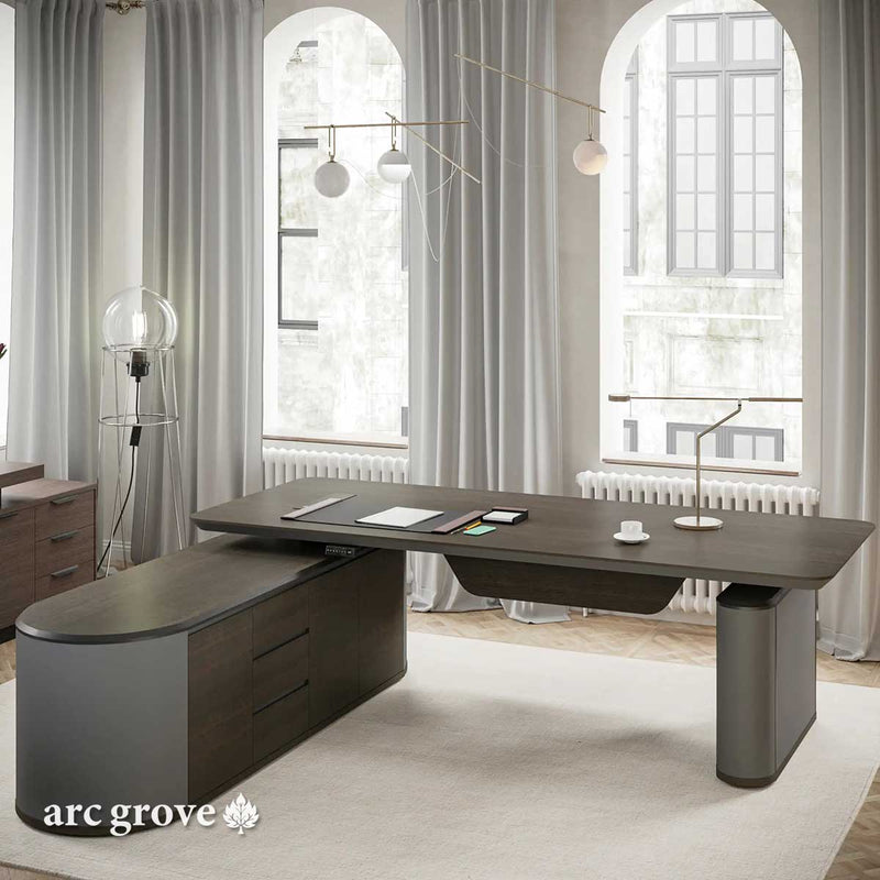 Vynric · L-Shaped Executive Standing Desk, Adjustable Height