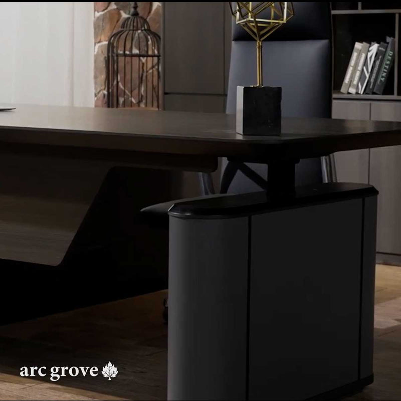 Vynric · L-Shaped Executive Standing Desk, Adjustable Height