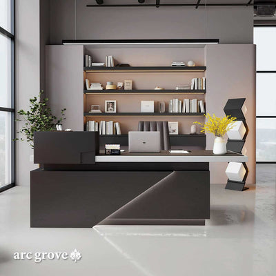 Escritorio ejecutivo en forma de L de 61 a 71" de Juniper | AF Essence Carnegie WX-M2511