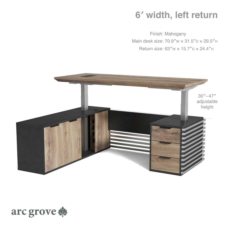 Anderson · L-Shaped Executive Standing Desk, Adjustable Height