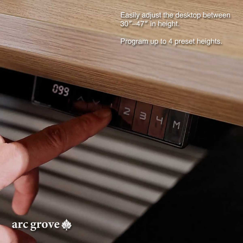 Anderson · Modern L-Shaped Executive Desk, Adjustable Height