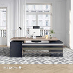 Anderson · Modern L-Shaped Executive Desk, Adjustable Height