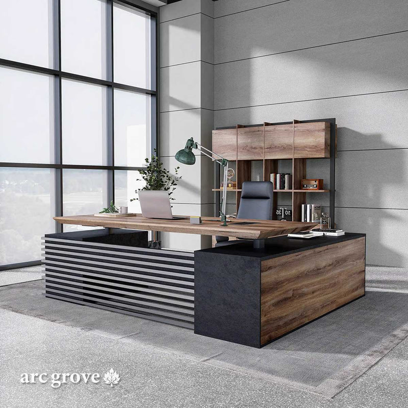 Anderson · L-Shaped Executive Standing Desk, Adjustable Height