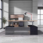 Anderson · Modern L-Shaped Executive Desk, Adjustable Height