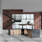 Anderson · Modern L-Shaped Executive Desk, Adjustable Height