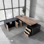 Anderson · Modern L-Shaped Executive Desk, Adjustable Height