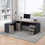 Anderson · Modern L-Shaped Executive Desk, Adjustable Height