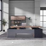 Anderson · Modern L-Shaped Executive Desk, Adjustable Height