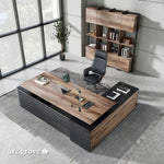 Anderson · Modern L-Shaped Executive Desk, Adjustable Height