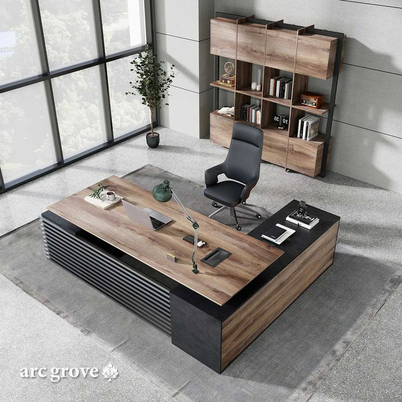 Anderson · L-Shaped Executive Standing Desk, Adjustable Height
