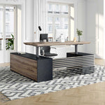 Anderson · Modern L-Shaped Executive Desk, Adjustable Height