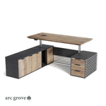 Anderson · Modern L-Shaped Executive Desk, Adjustable Height