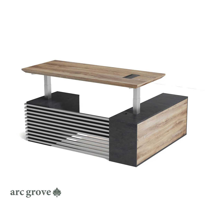 Anderson · Modern L-Shaped Executive Desk, Adjustable Height