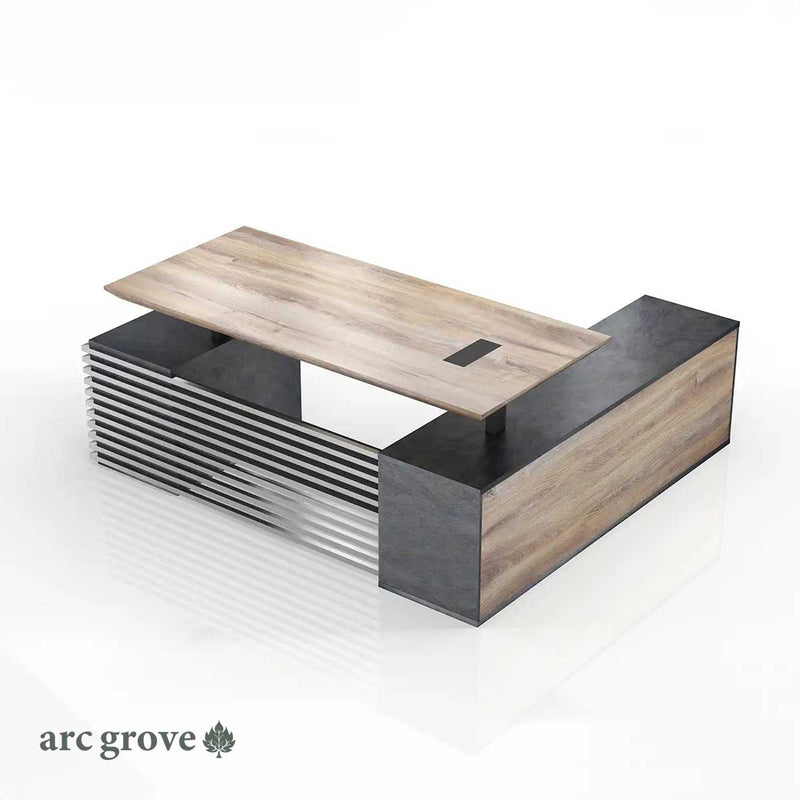 Anderson · Modern L-Shaped Executive Desk, Adjustable Height