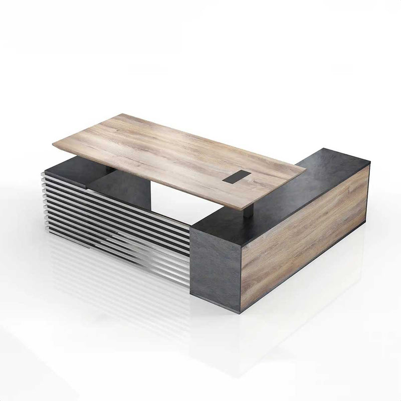 Anderson · Modern L-Shaped Executive Desk, Adjustable Height