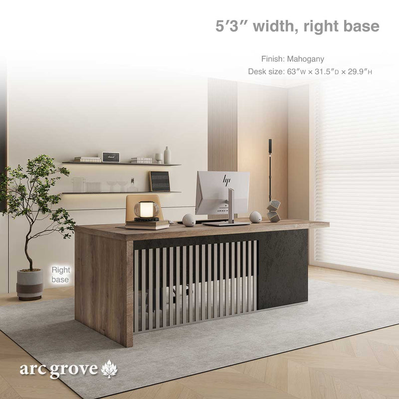 Escritorio ejecutivo rectangular Dakota de 63 a 79