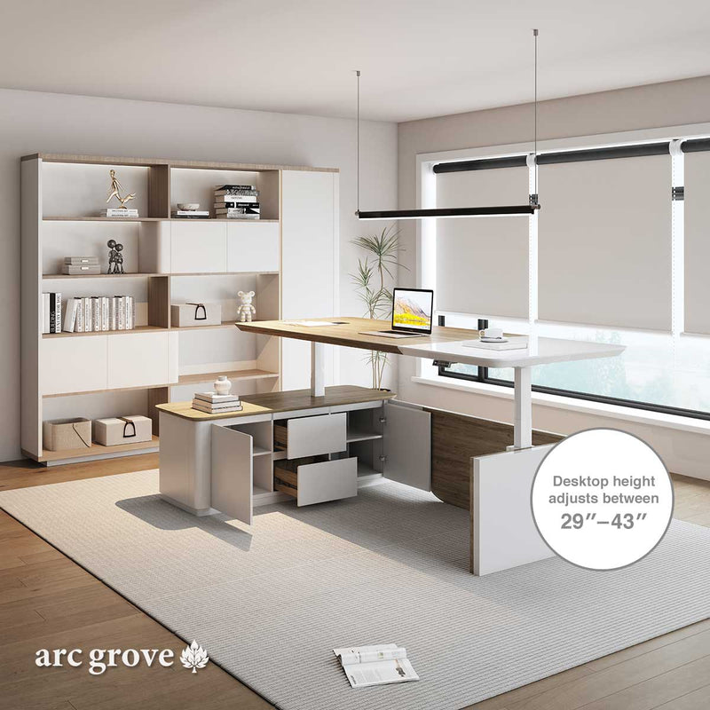 Albion · Executive L-Shaped Standing Desk, Adjustable Height